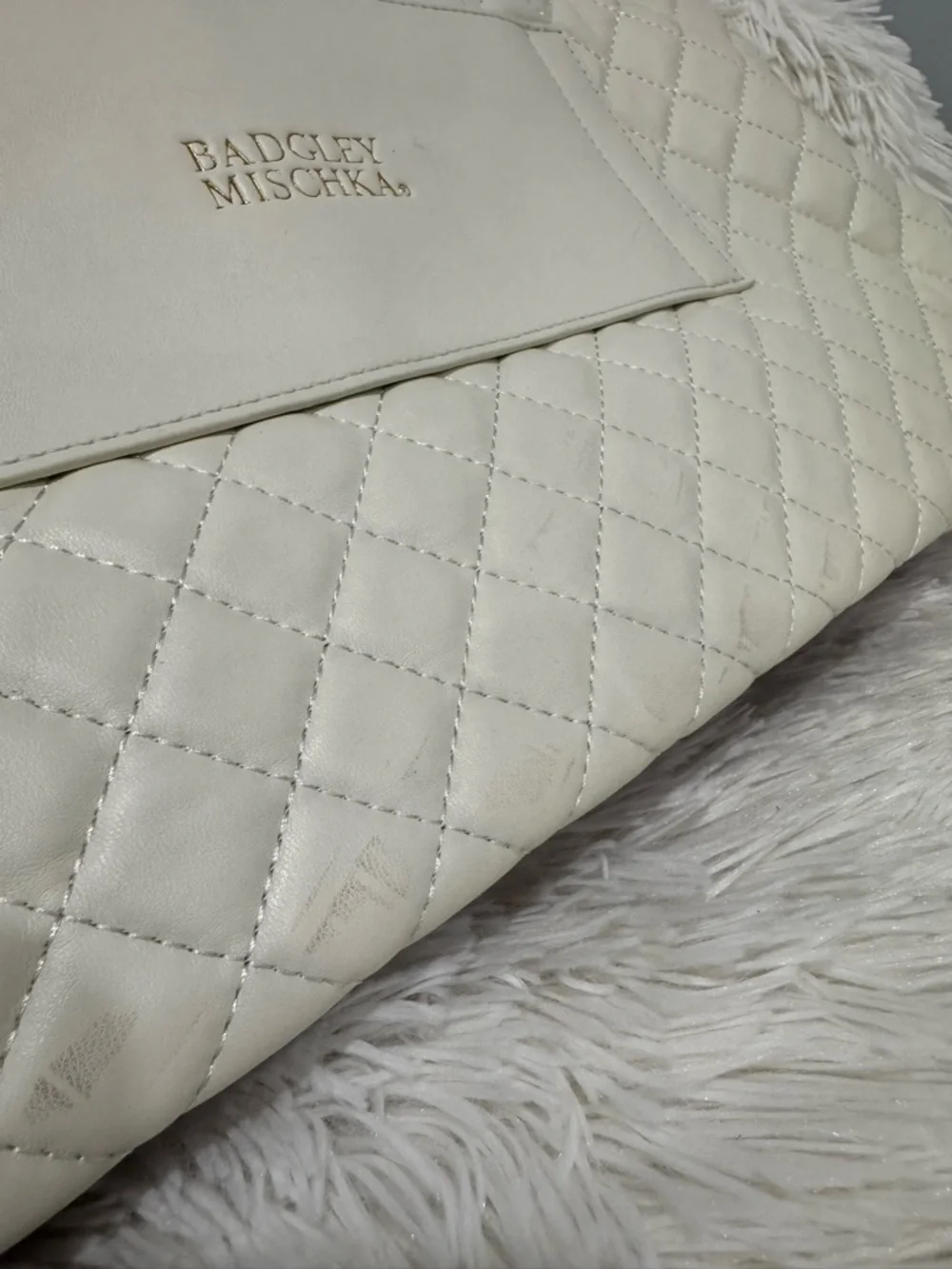Badgley Mischka Diana Quilted Travel Weekender Tote Bag